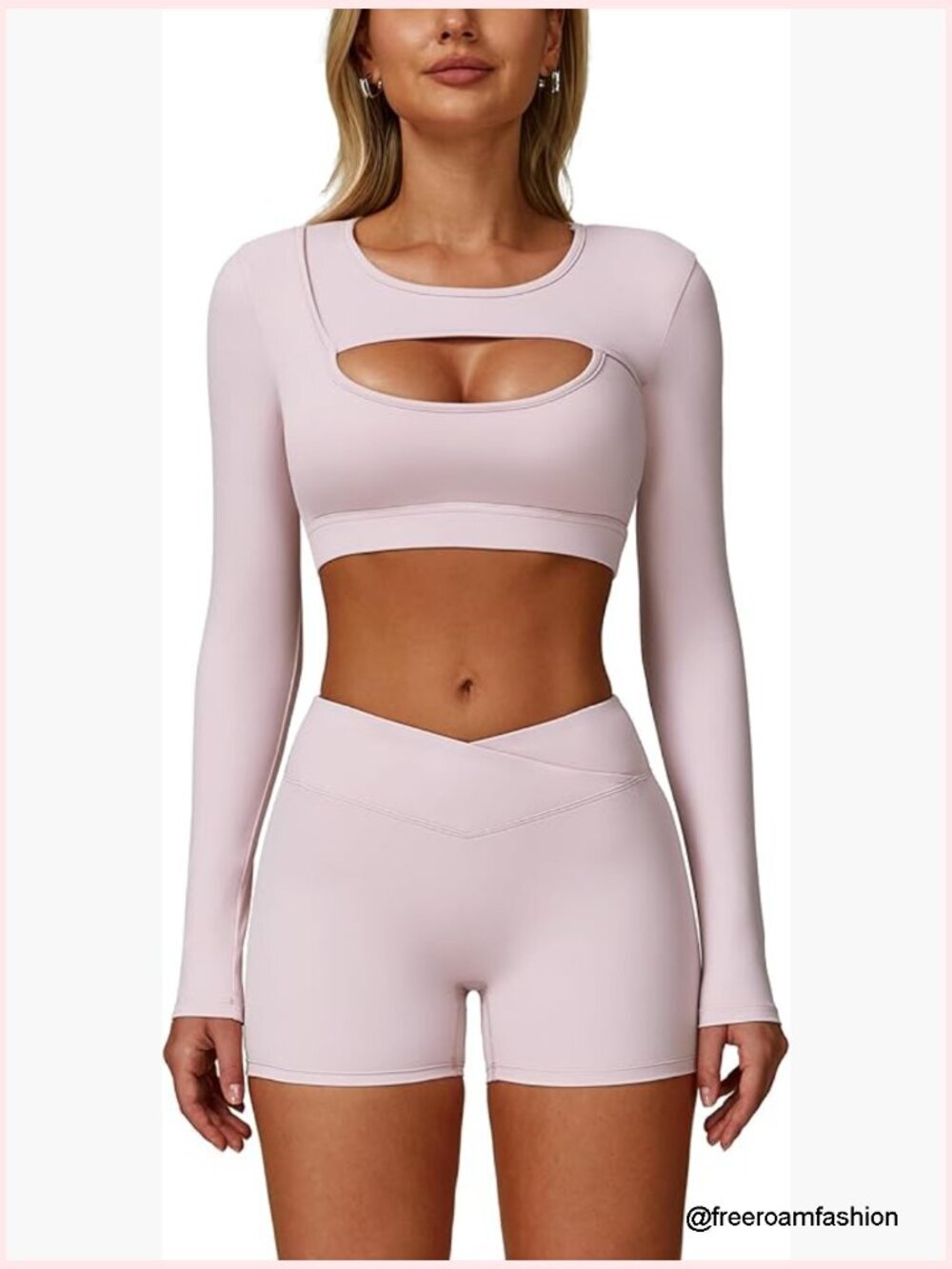2 Piece Workout Set High Waisted Pleated Skirt Long Sleeve Crop Top Athletic Set